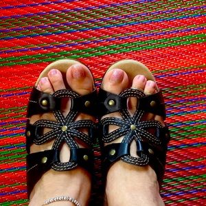 Size 38 black Dansko sandals